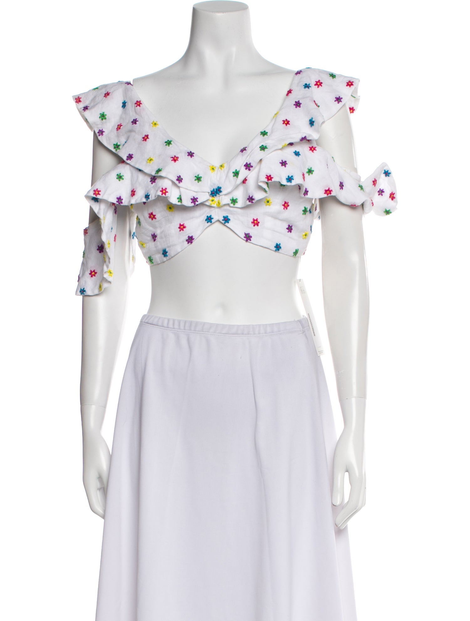 All Things Mochi Linen Floral Print Crop Top