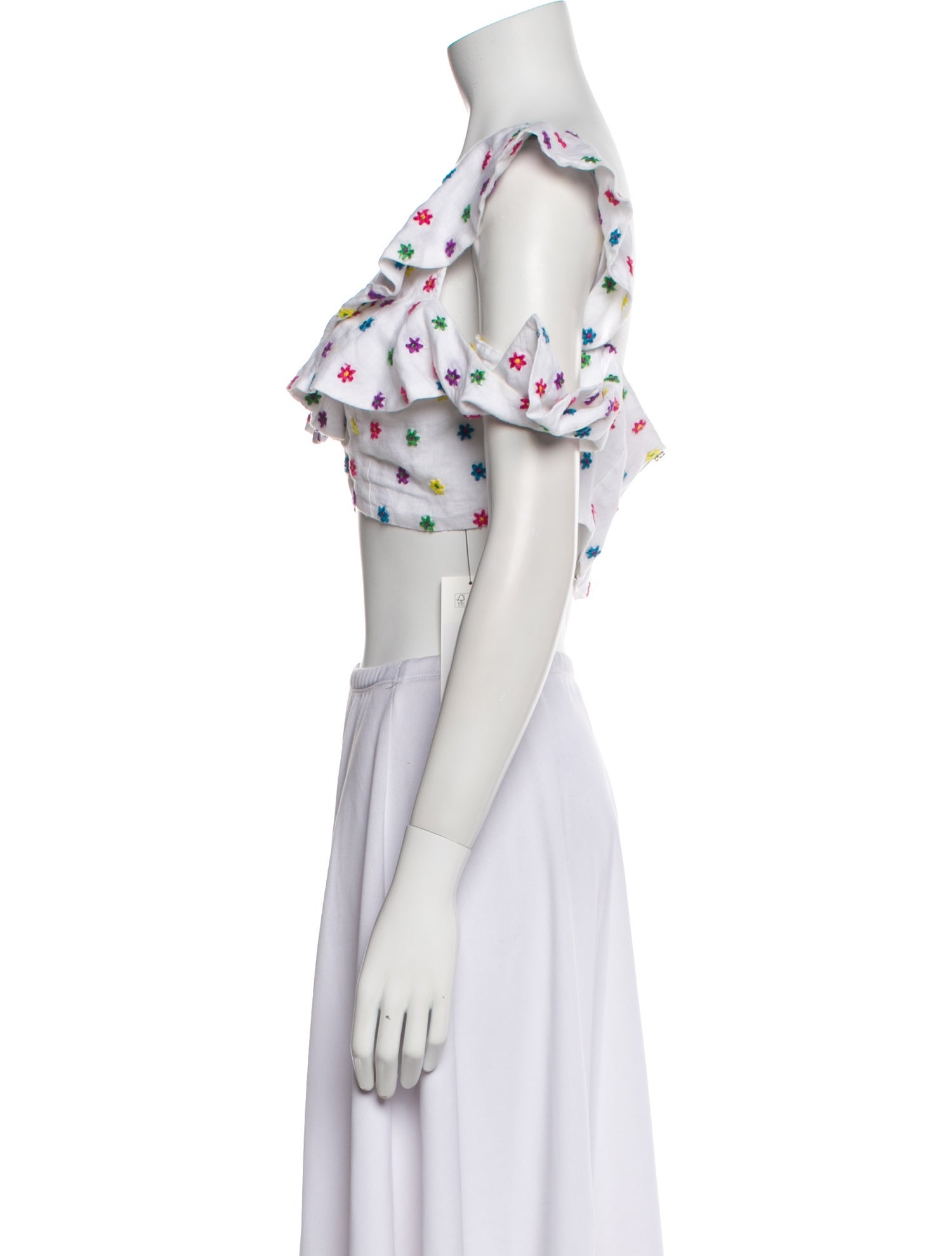 All Things Mochi Linen Floral Print Crop Top