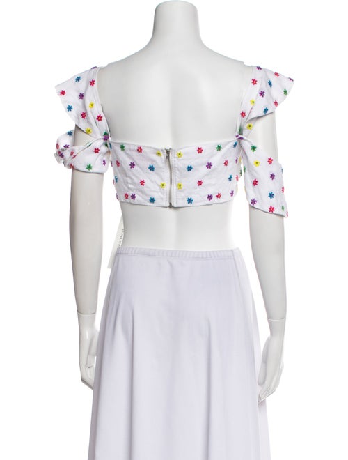 All Things Mochi Linen Floral Print Crop Top