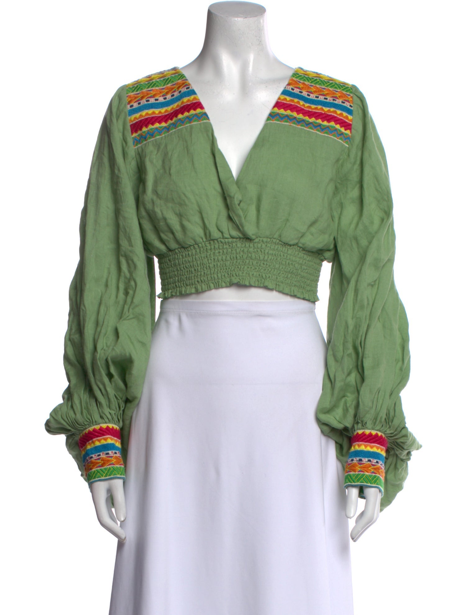All Things Mochi Linen Striped Crop Top w/ Tags