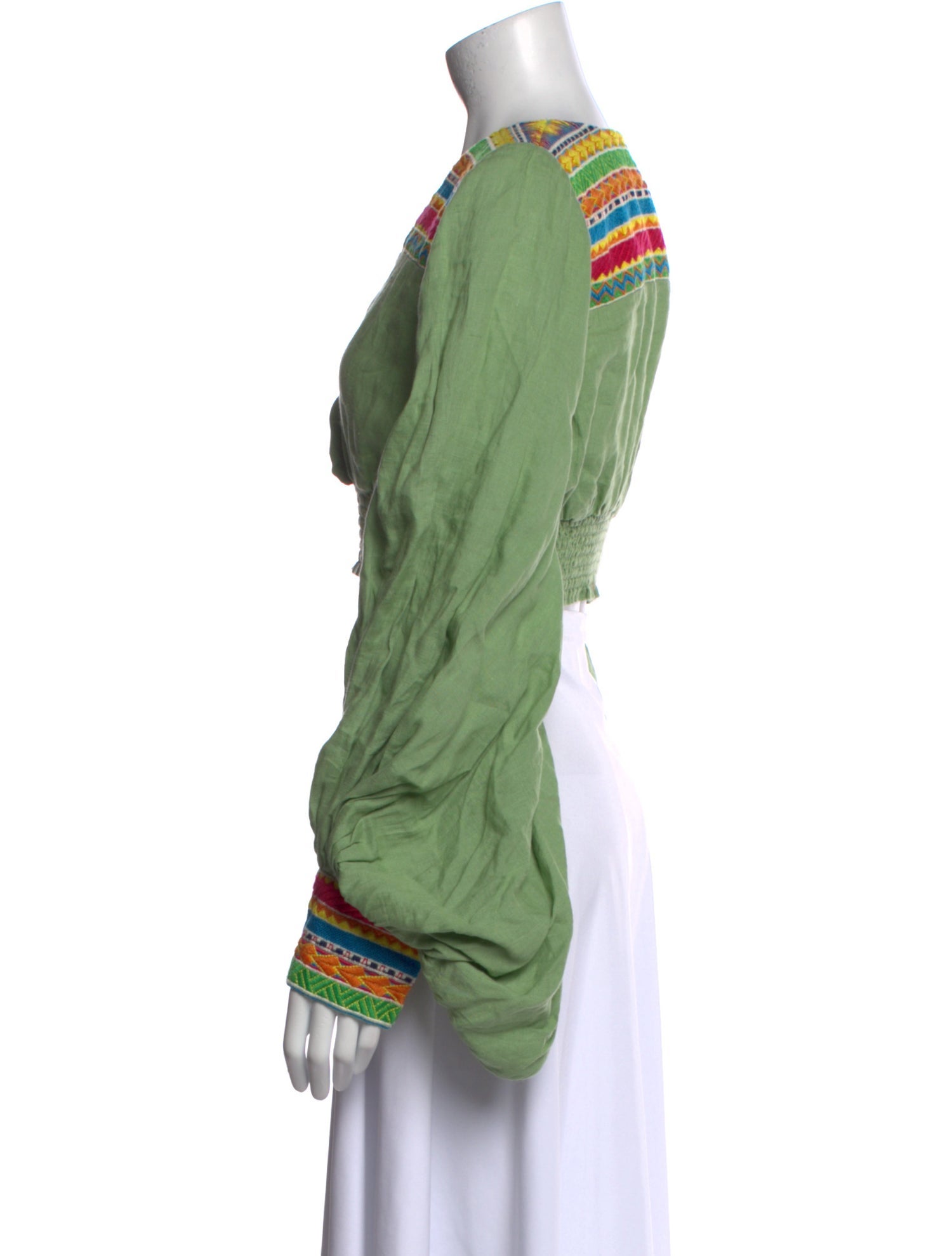 All Things Mochi Linen Striped Crop Top w/ Tags