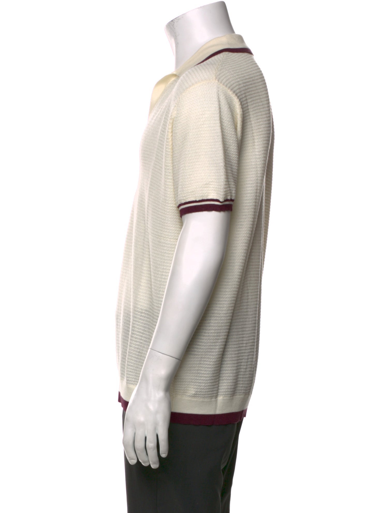 Moné Striped V-Neck Polo Shirt