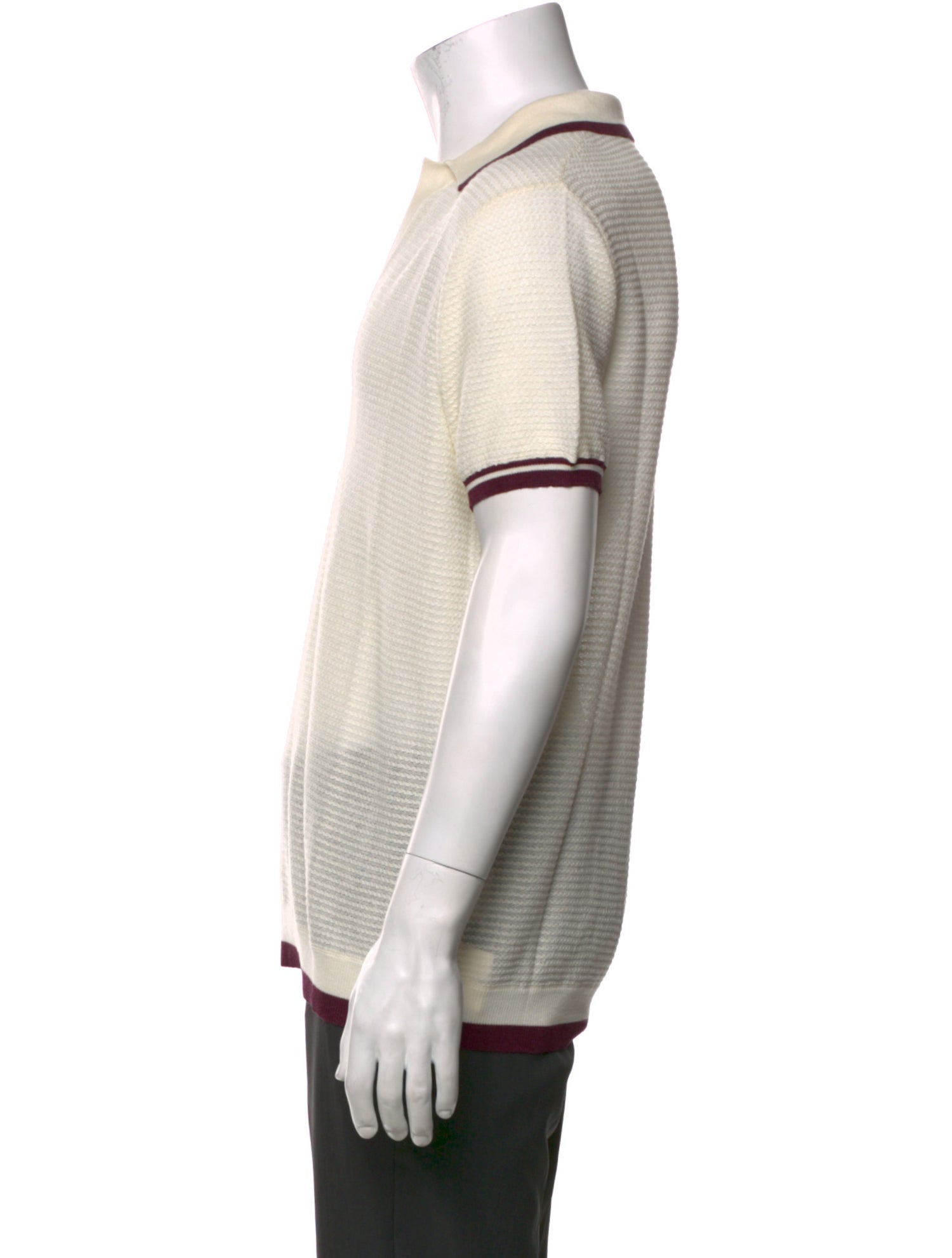 Moné Striped V-Neck Polo Shirt