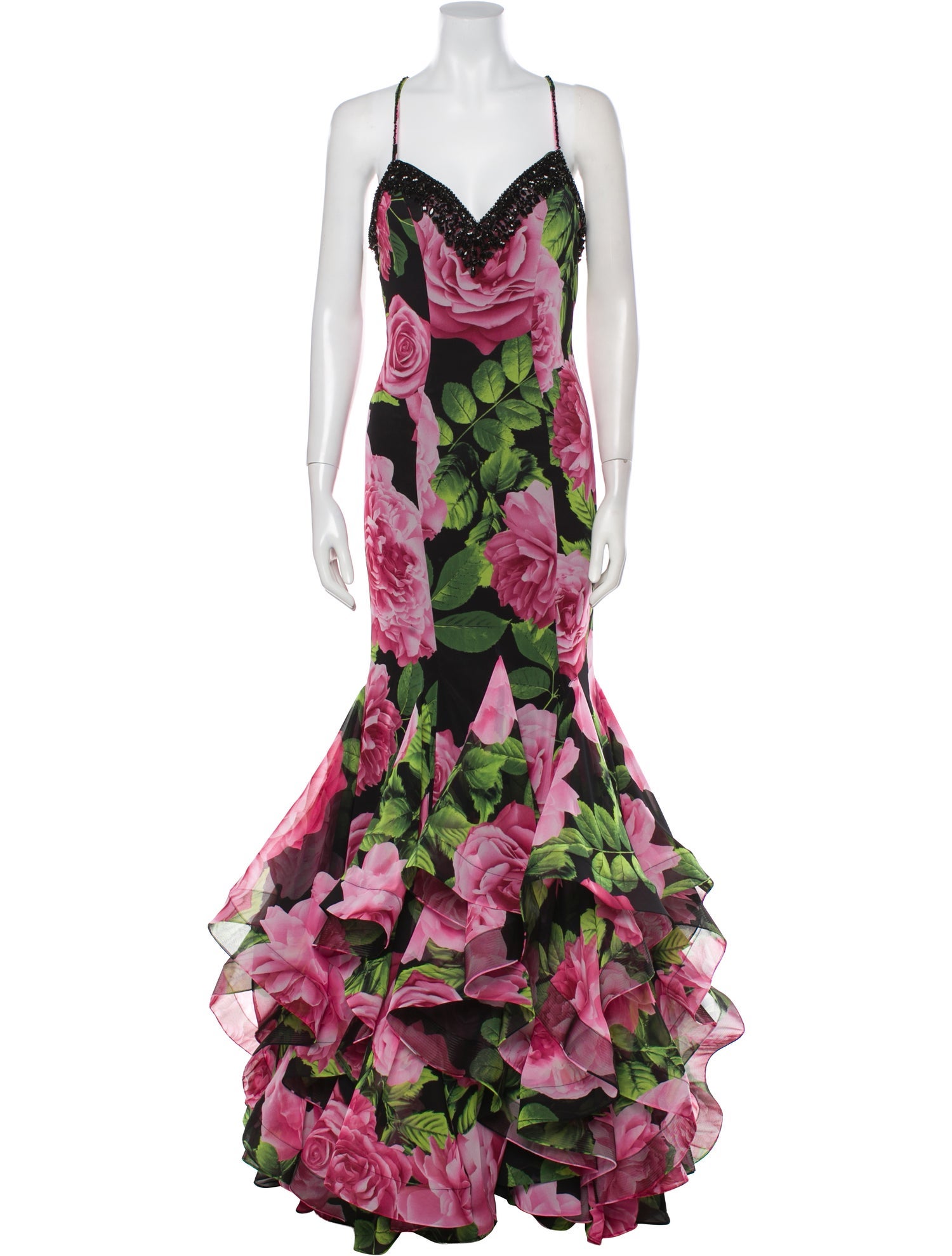 Morilee by Madeline Gardner Floral Print Long Dress