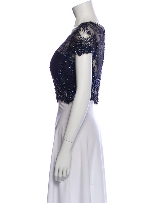 Morilee by Madeline Gardner Scoop Neck Short Sleeve Crop Top