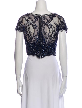 Morilee by Madeline Gardner Scoop Neck Short Sleeve Crop Top