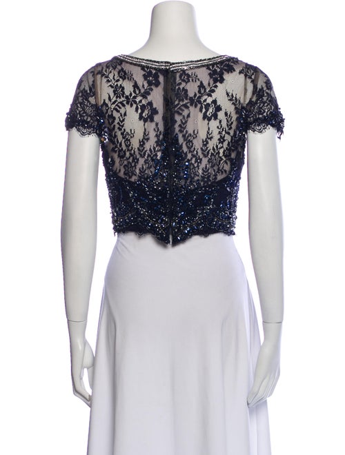 Morilee by Madeline Gardner Scoop Neck Short Sleeve Crop Top