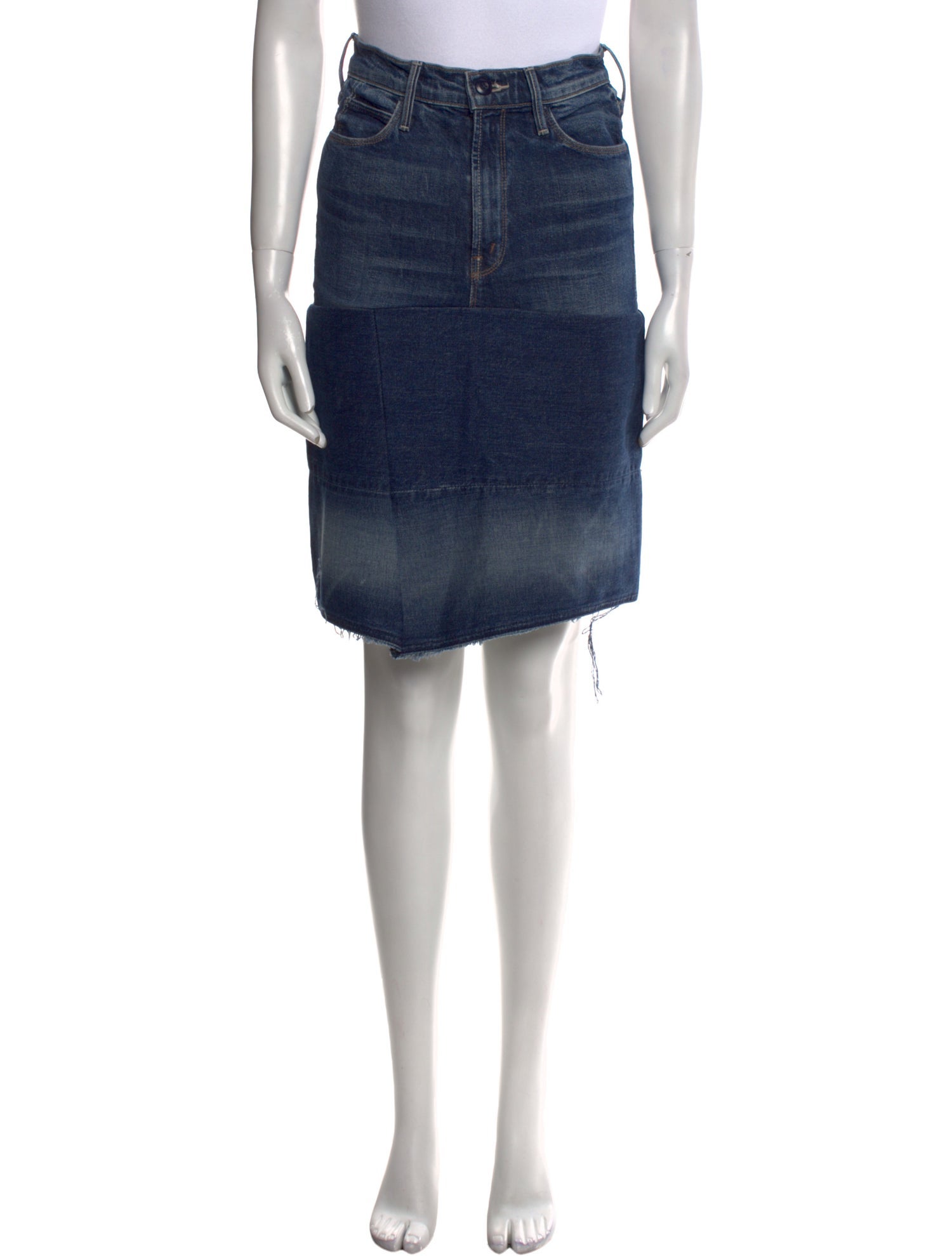 Mother x Carolyn Murphy Raw-Edge Trim Knee-Length Skirt