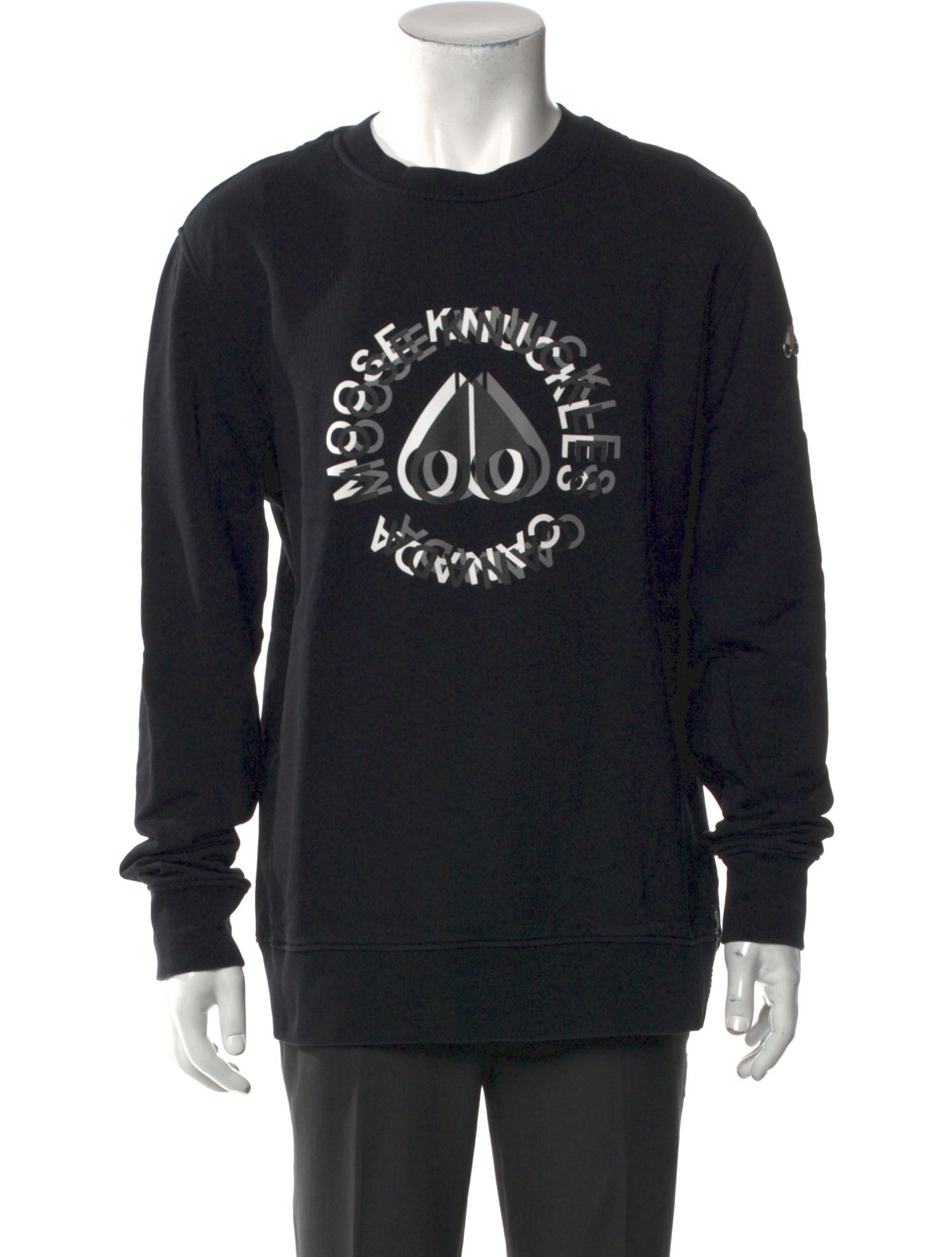 Moose Knuckles Graphic Print Crew Neck Sweatshirt