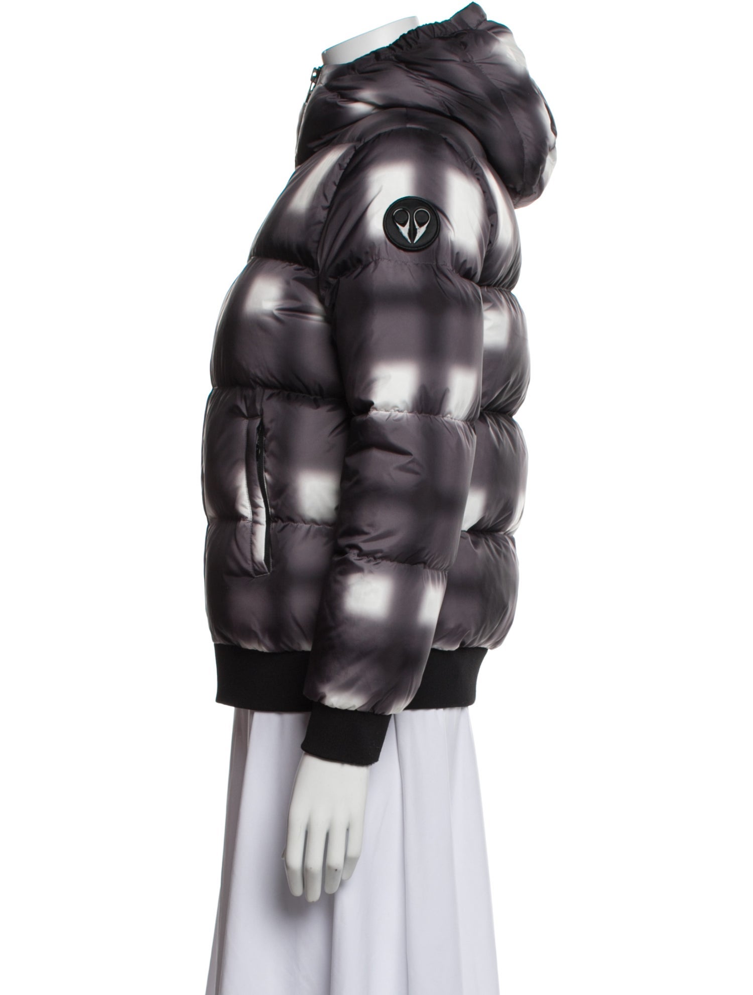 Moose Knuckles Plaid Print Down Jacket