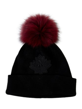 Moose Knuckles Fox Fur PomPom Beanie