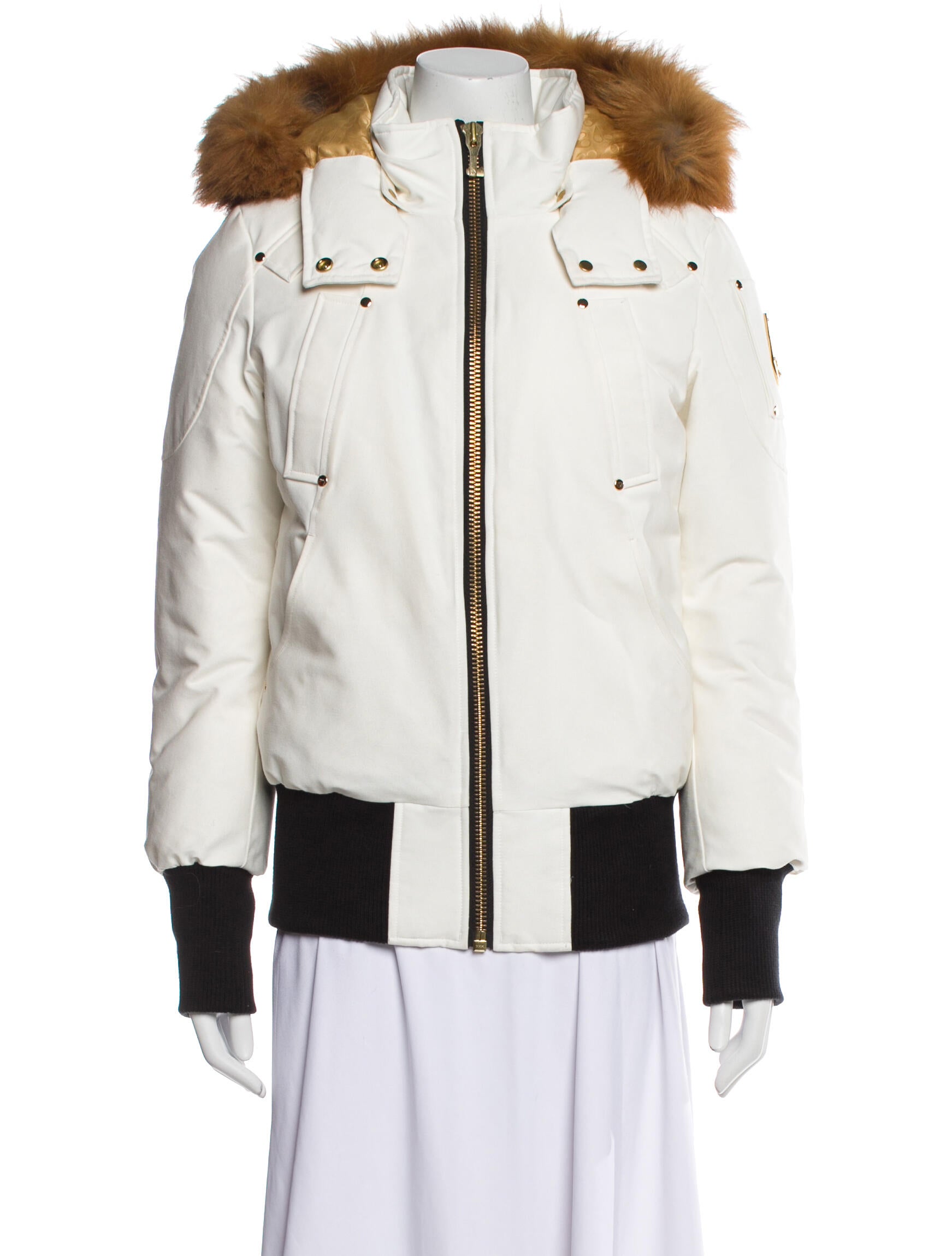 Moose Knuckles Colorblock Pattern Down Jacket