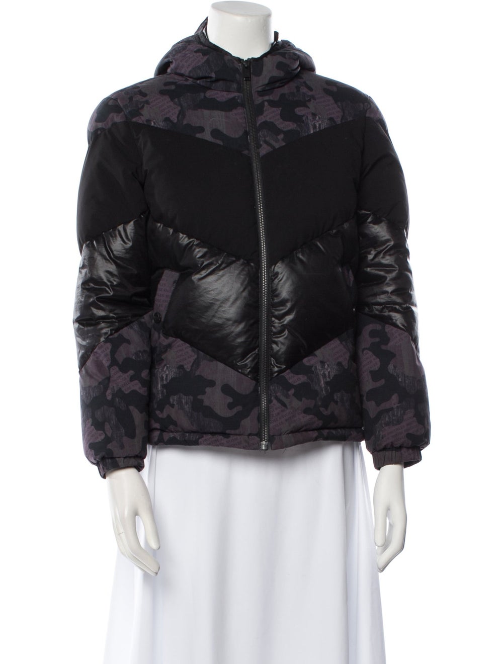 Moose Knuckles Down Jacket Black Printed With Hoo… - image 1