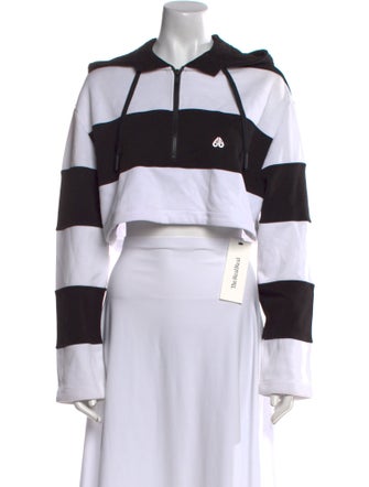 Moose Knuckles Colorblock Pattern Long Sleeve Crop Top