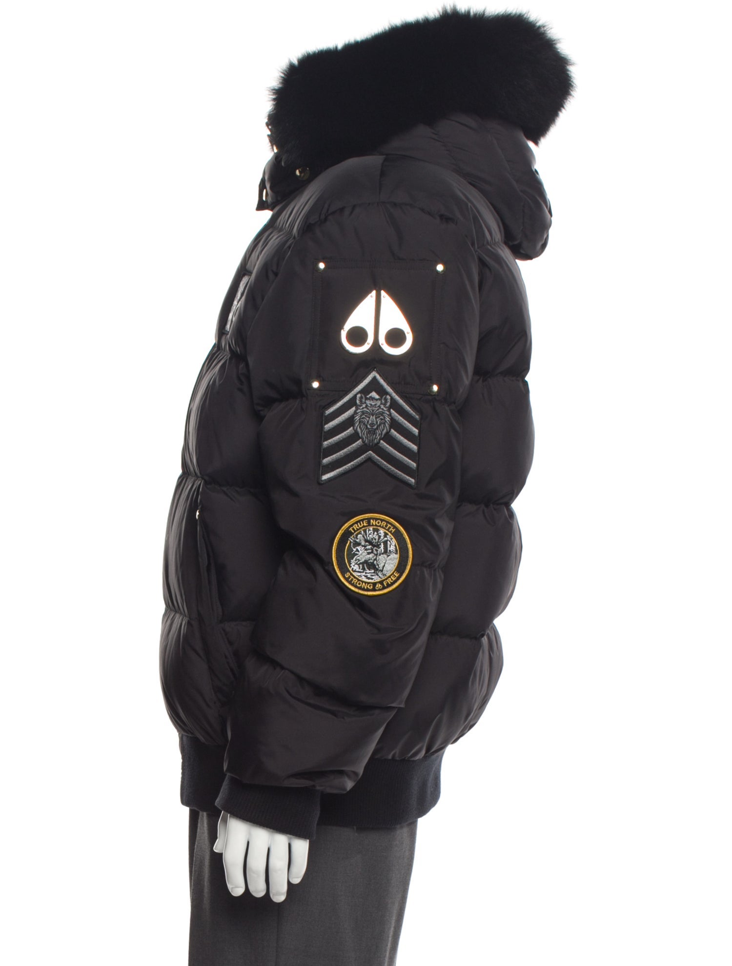 Moose Knuckles Graphic Print Puffer Coat
