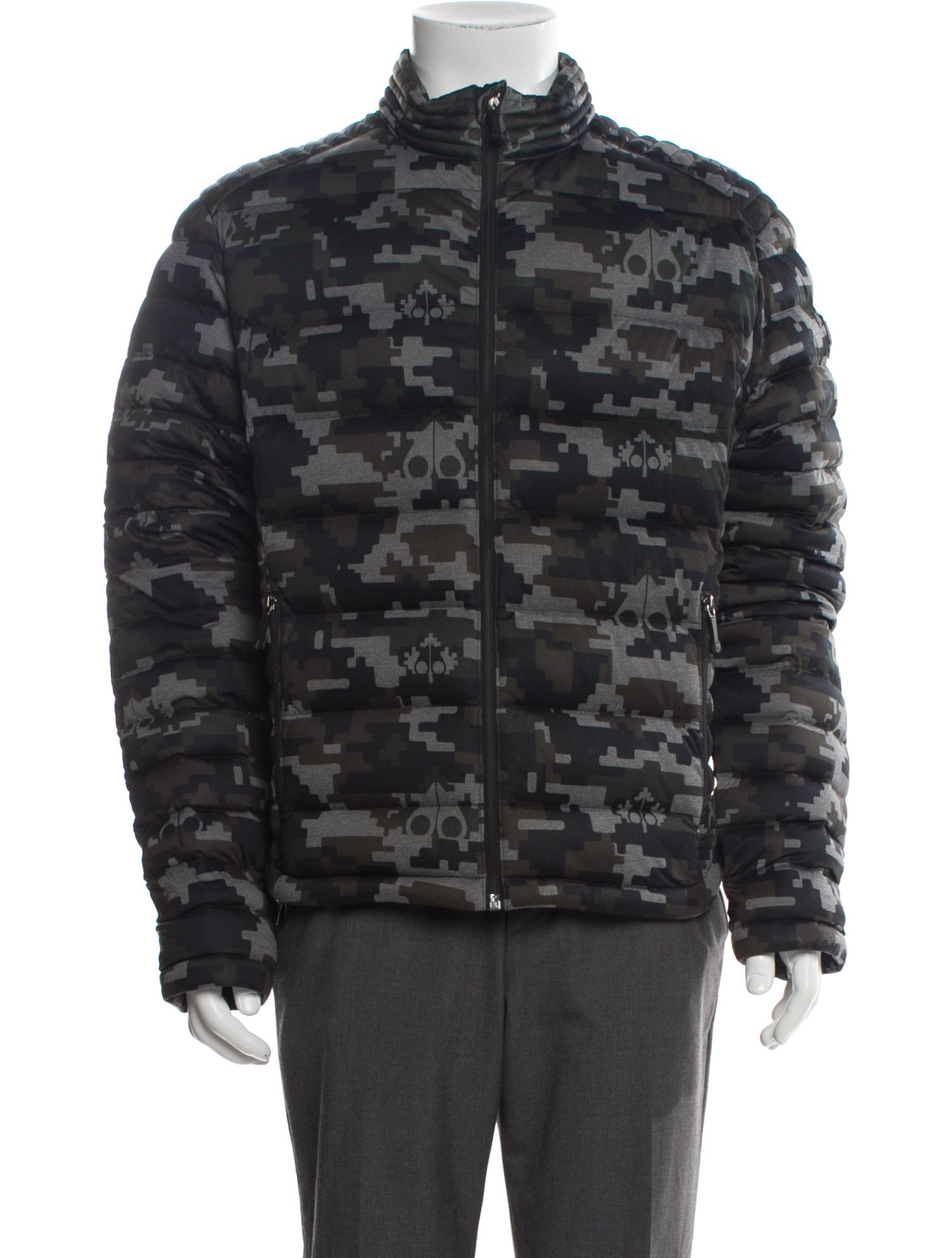 Moose Knuckles Camouflage Print Puffer Coat