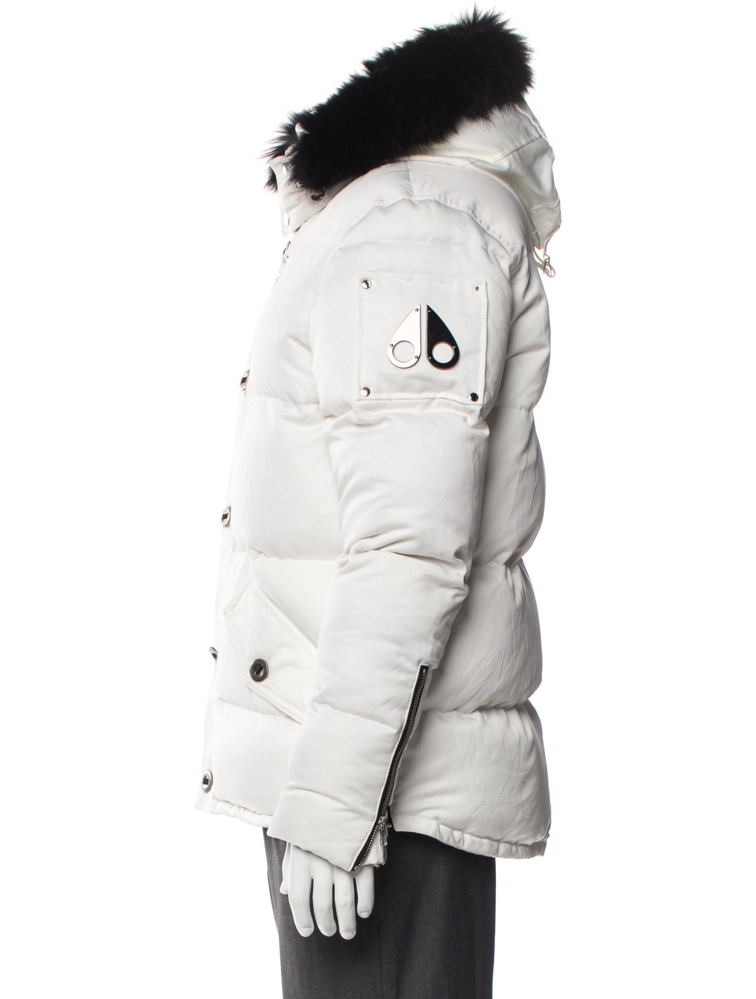 Moose Knuckles Colorblock Pattern Puffer Coat