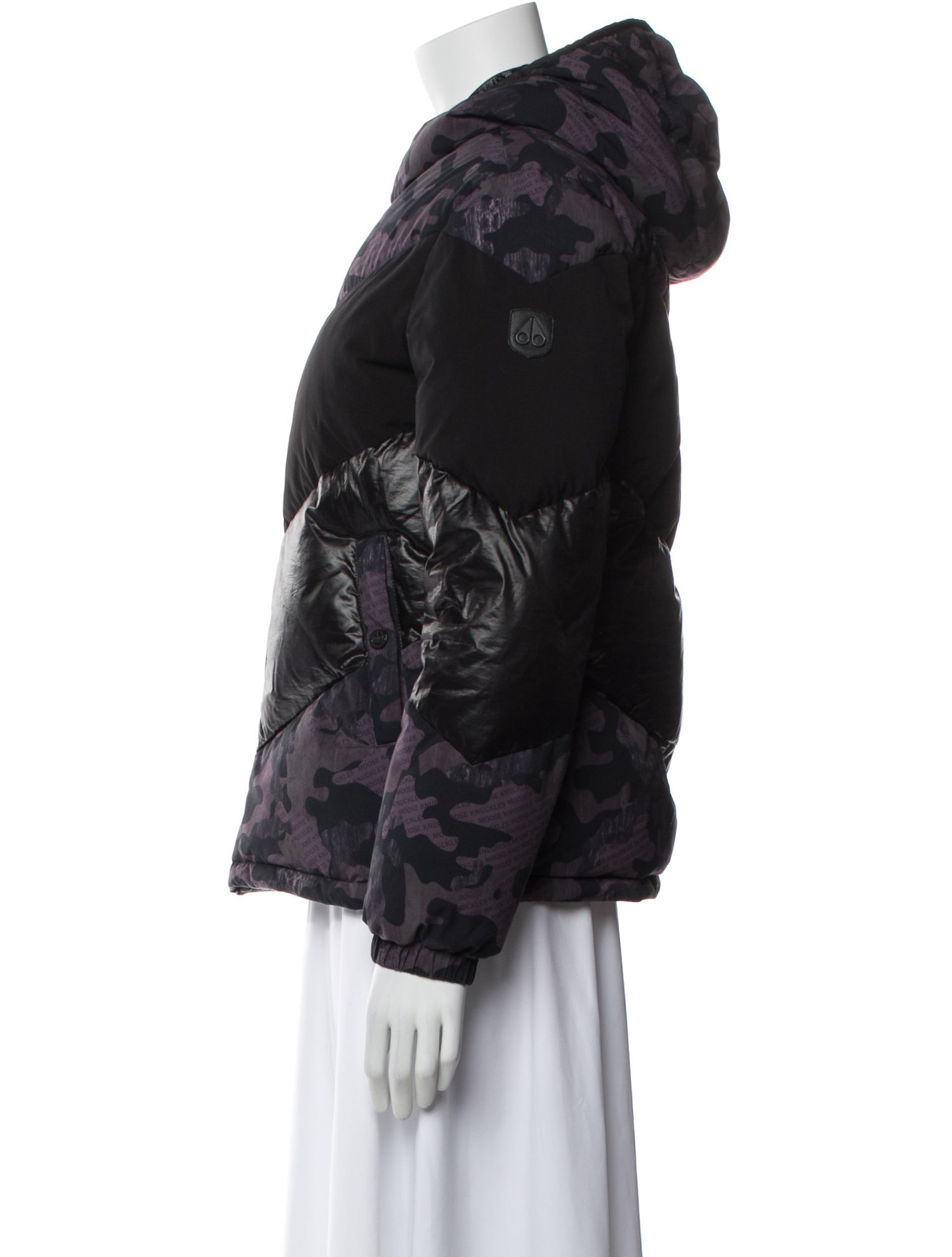 Moose Knuckles Camouflage Print Down Jacket