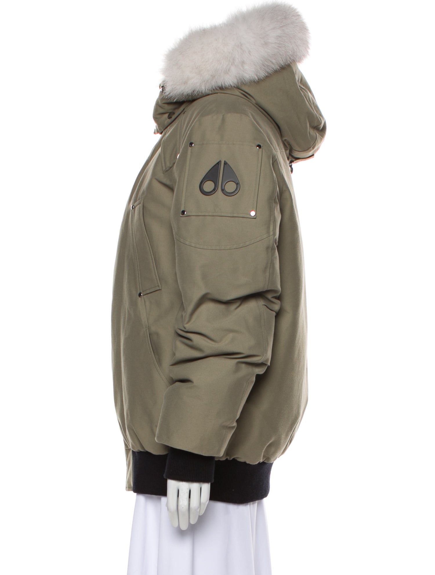 Moose Knuckles Colorblock Pattern Down Jacket