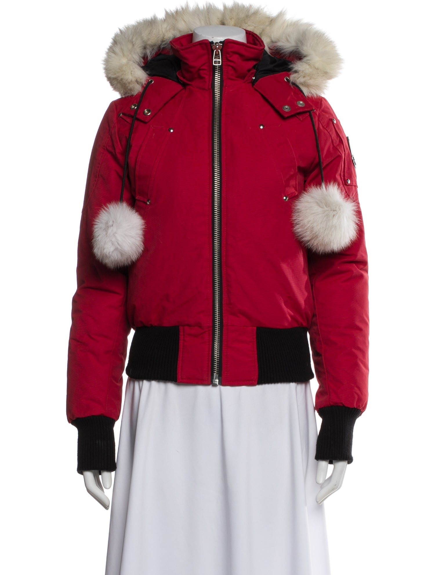 Moose Knuckles Colorblock Pattern Faux Fur Jacket