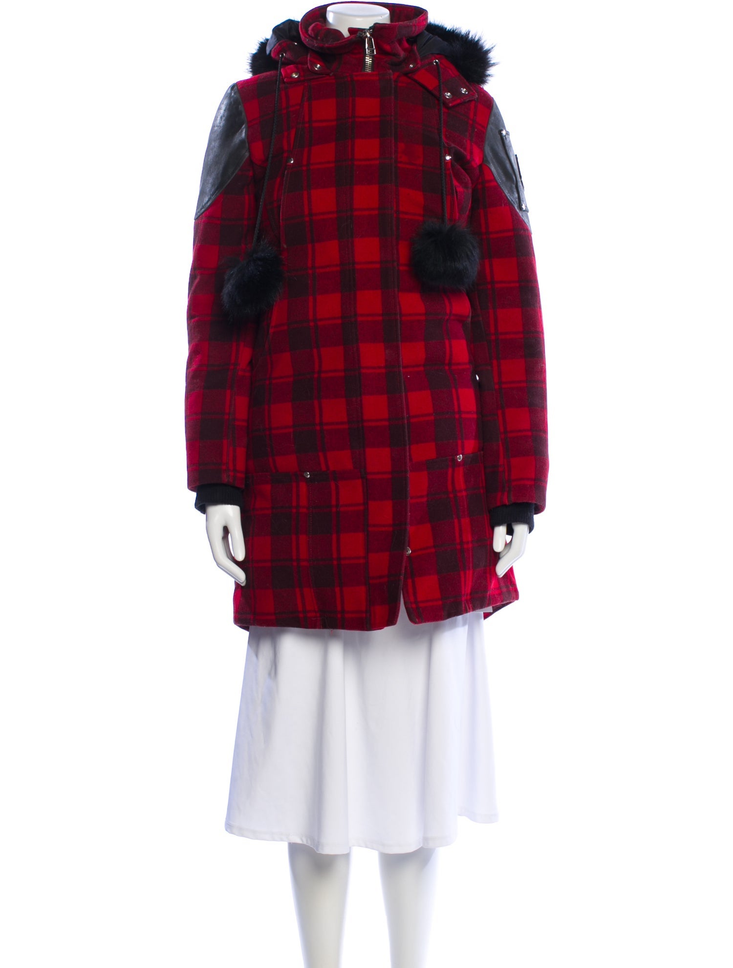 Moose Knuckles Plaid Print Parka