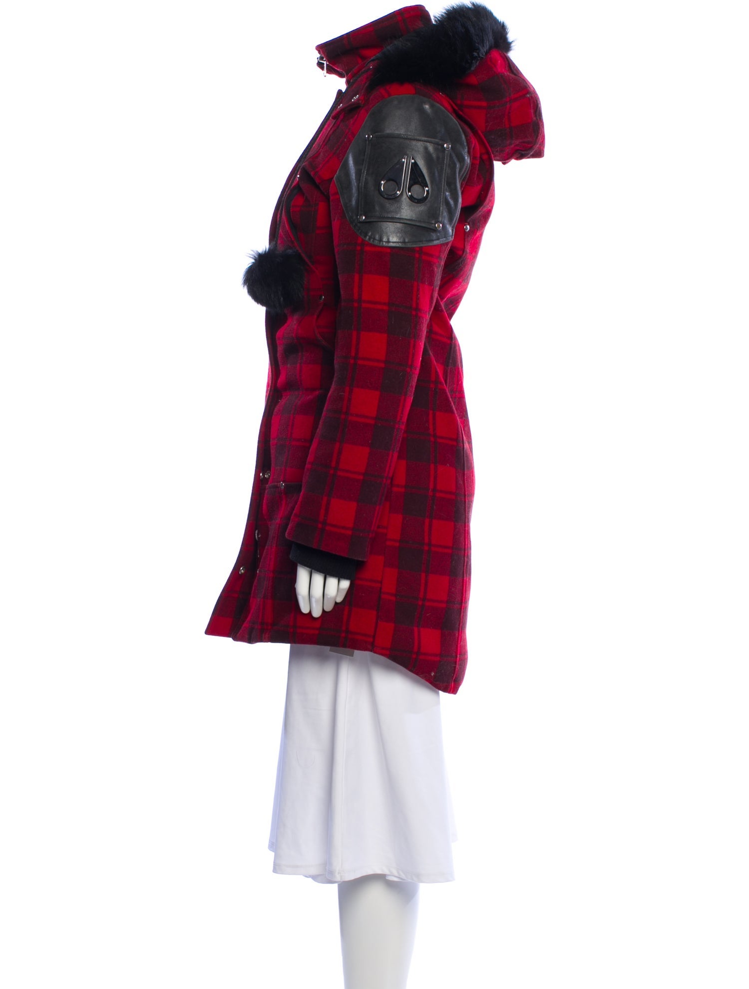 Moose Knuckles Plaid Print Parka