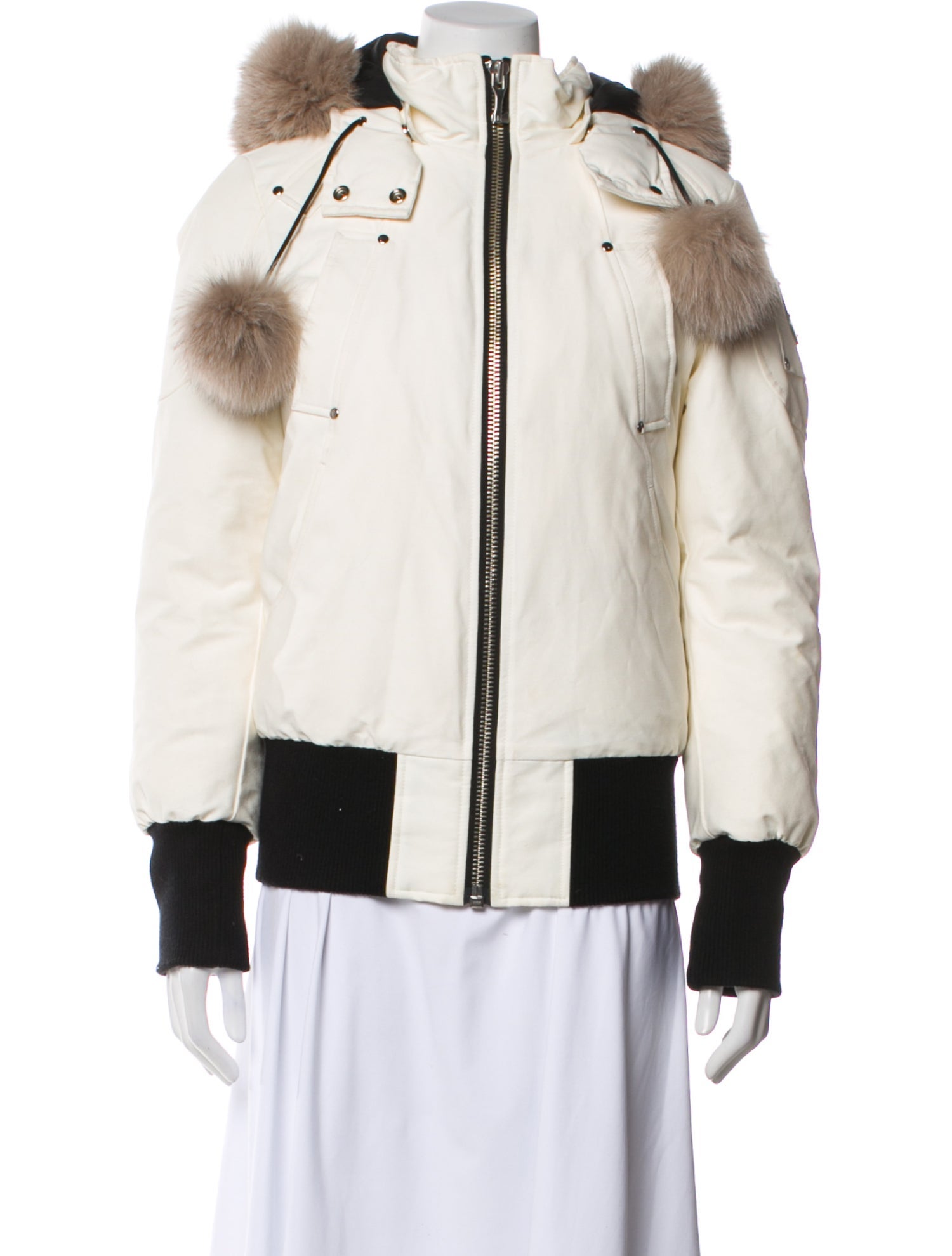 Moose Knuckles Colorblock Pattern Bomber Jacket