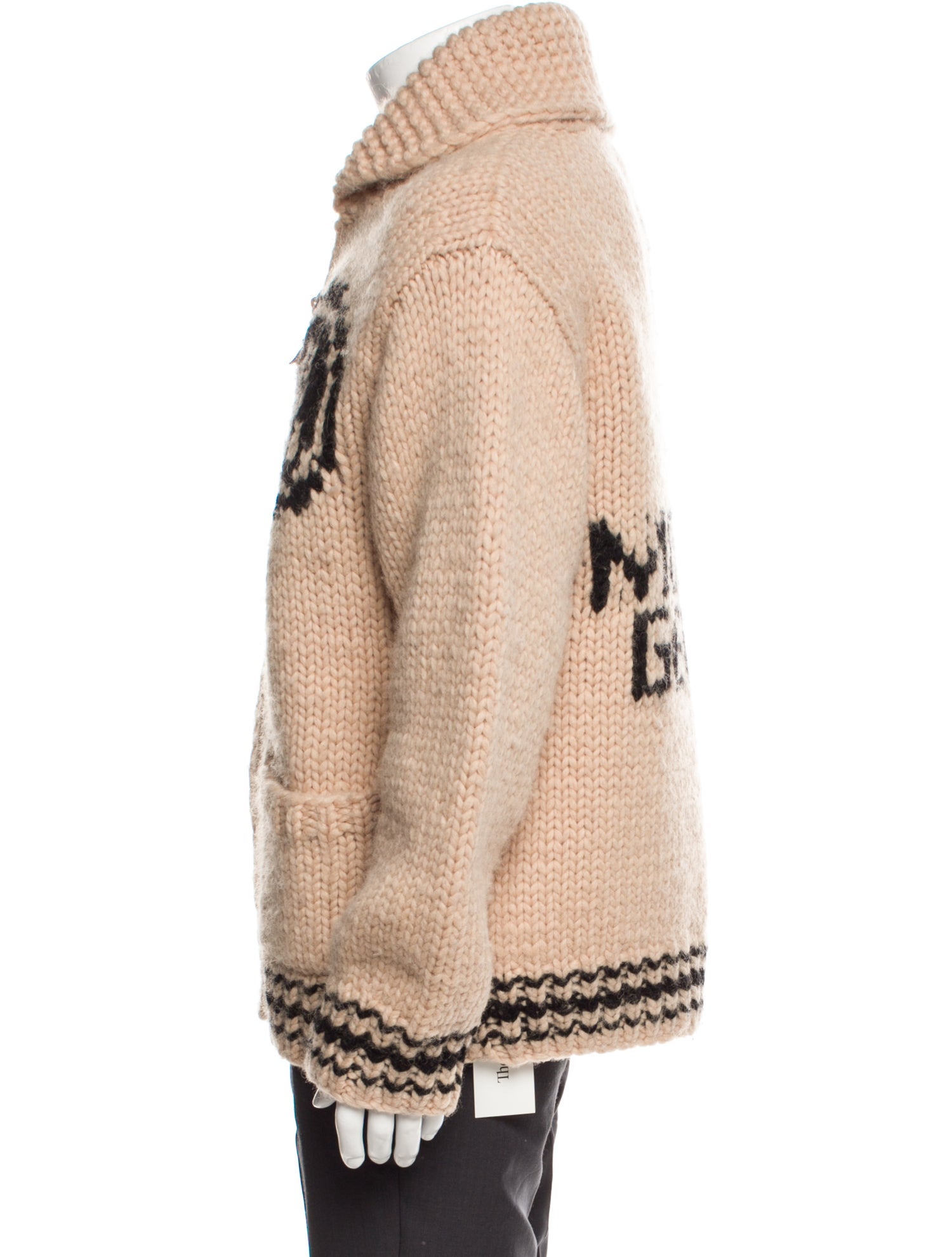 Moncler X Kanata Knit Graphic Print Cardigan - Neutrals Sweaters