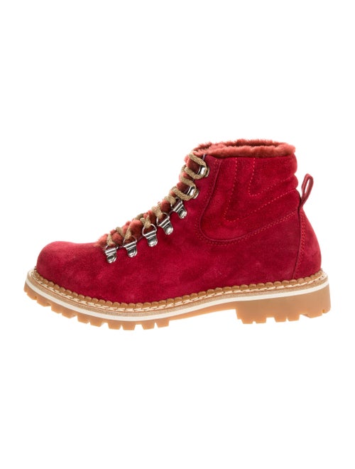 Montelliana Suede Hiking Boots Red