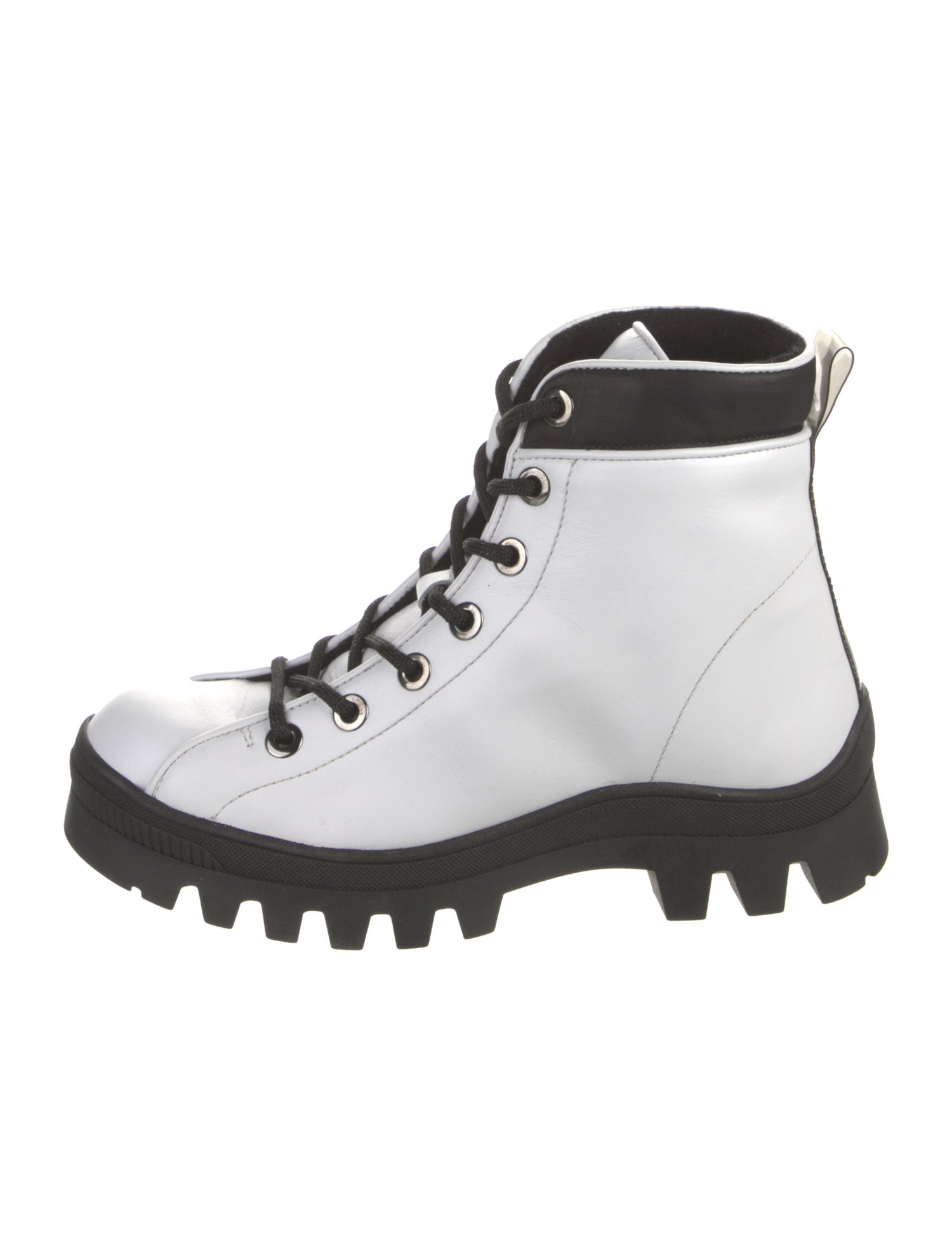 Montelliana Leather Colorblock Pattern Combat Boots