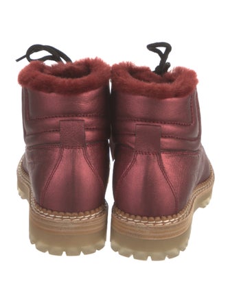 Montelliana Patent Leather Printed Combat Boots