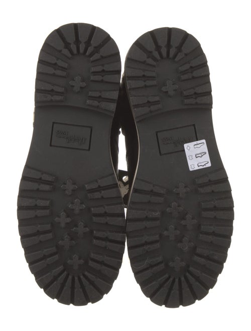 Montelliana Leather Animal Print Combat Boots