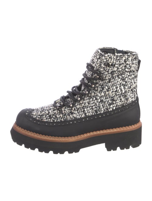 Montelliana Wool Tweed Pattern Combat Boots