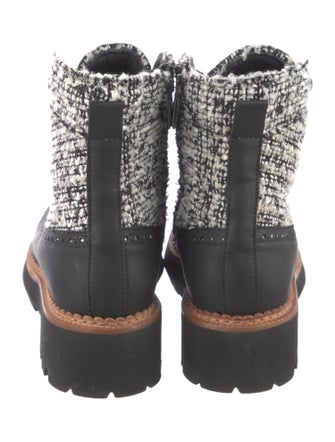 Montelliana Wool Tweed Pattern Combat Boots
