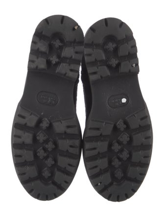 Montelliana Wool Tweed Pattern Combat Boots