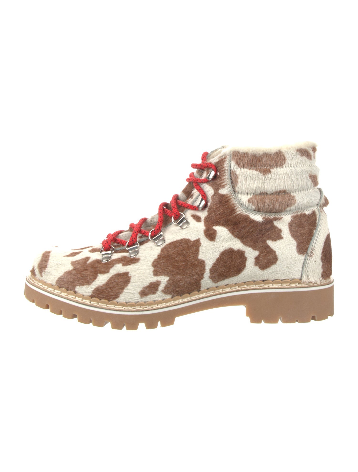 Montelliana Ponyhair Animal Print Lace-Up Boots