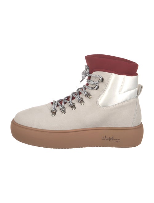 Montelliana Suede Colorblock Pattern Combat Boots