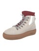 Montelliana Suede Colorblock Pattern Combat Boots