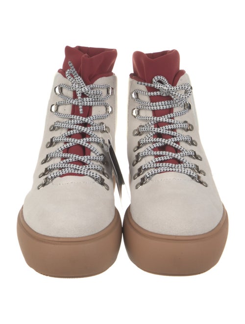 Montelliana Suede Colorblock Pattern Combat Boots