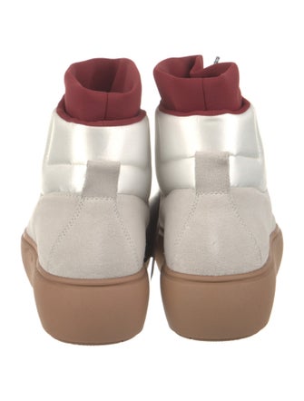 Montelliana Suede Colorblock Pattern Combat Boots