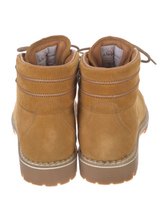 Montelliana Suede Whipstitch Trim Lace-Up Boots