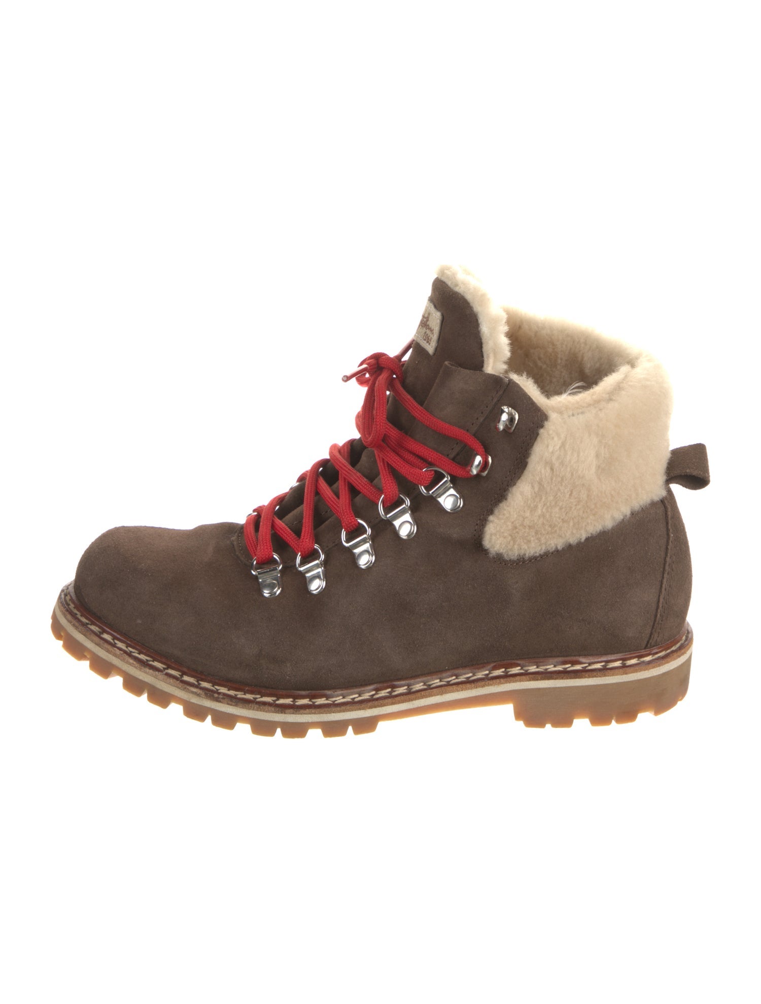 Montelliana Suede Colorblock Pattern Hiking Boots