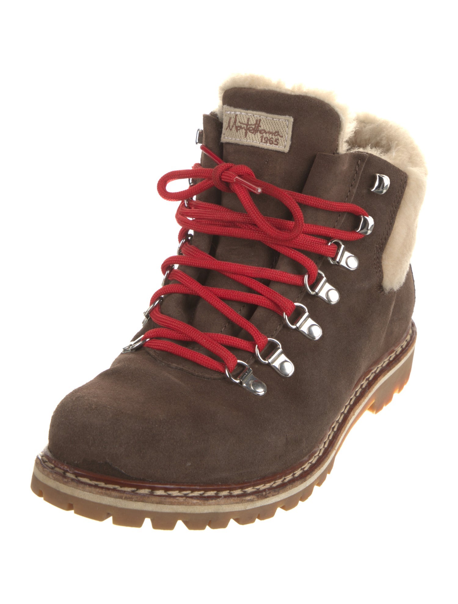 Montelliana Suede Colorblock Pattern Hiking Boots
