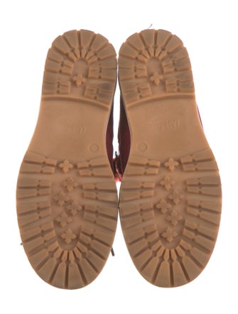 Montelliana Suede Colorblock Pattern Lace-Up Boots