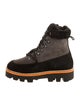 Montelliana Suede Colorblock Pattern Combat Boots