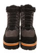 Montelliana Suede Colorblock Pattern Combat Boots
