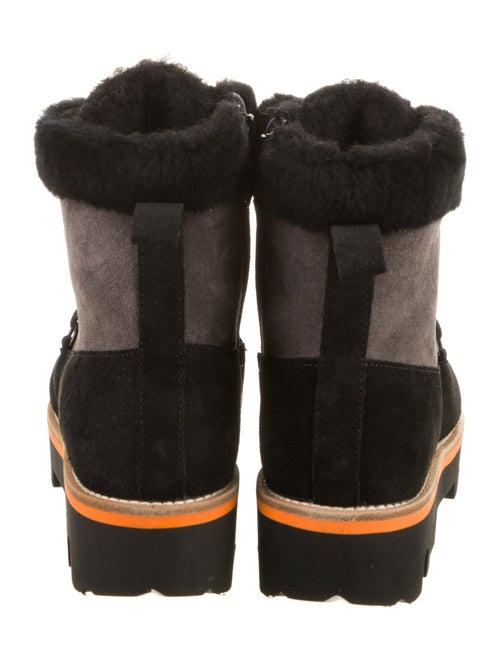 Montelliana Suede Colorblock Pattern Combat Boots