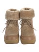 Montelliana Leather Faux Fur Trim Combat Boots