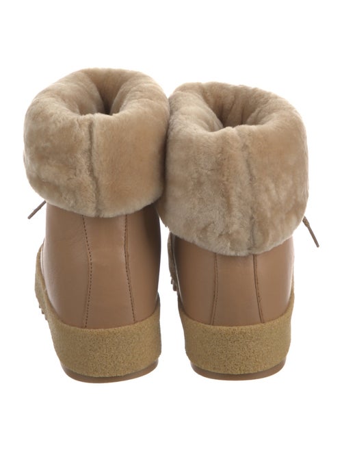 Montelliana Leather Faux Fur Trim Combat Boots