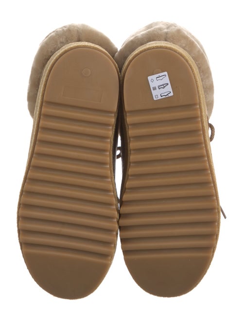 Montelliana Leather Faux Fur Trim Combat Boots